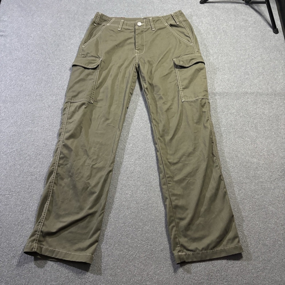 True Religion Men's Kalamata Olive Green Cargo Pants Horseshoe Outline Size 32